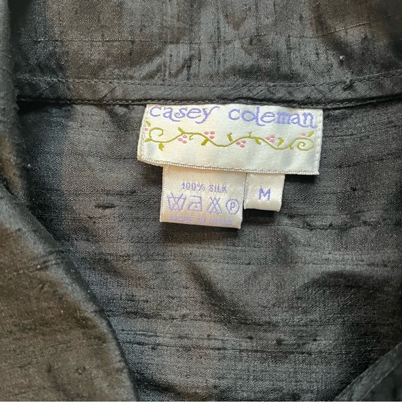 Vintage Casey Coleman 100% Silk Embroidered Detail Pantsuit, Sz M - Picture 12 of 12